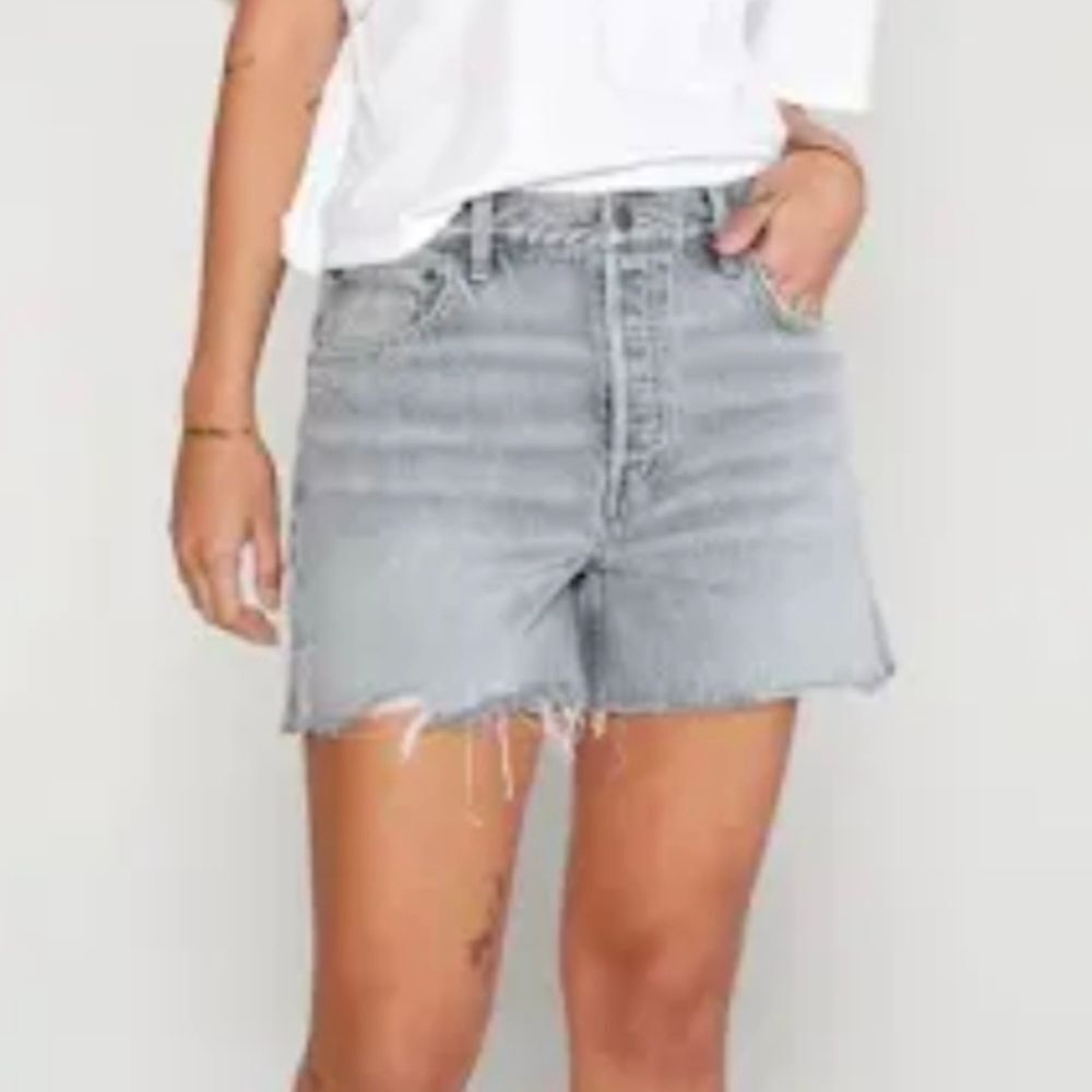 High-Waisted O.G. Gray Cut-Off Jean Shorts --‎ 3-inch inseam